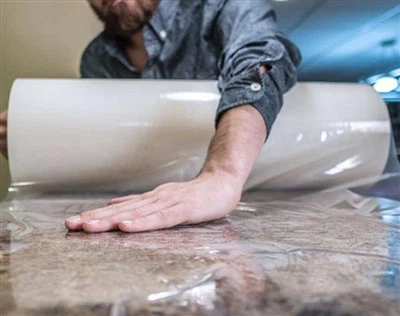24 ''*200 'Perlindungan permukaan pelekat diri yang jelas untuk laminate, granit marmar kuarza batu kot countertop